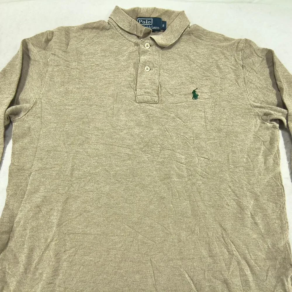 Polo by Ralph Lauren Collared Long Sleeve Polo Shirt Mens Size S Olive Green